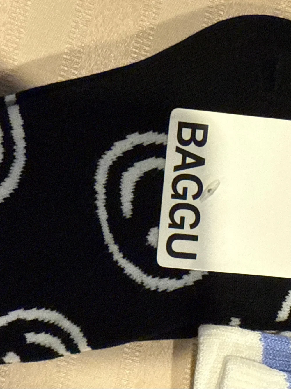 BUNDLE SET OF (2) BAGGU SOCKS SMILEY & STRIPE